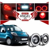 Peugeot Bipper Uyumlu, Universal Mercekli Led Angel Sis Farı, 76mm Kırmızı Renk