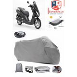 Peugeot Citystar 200 Branda Gri Arka Çanta Uyumlu(Topcase) Motosiket Brandası Motor Örtüsü Çadır Su Geçirmez Motosiklet Kılıfı Motor Brandası,lastikli,taşıma Torbalı