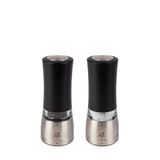 Peugeot Daman Duo 2/43179 Biber ve Tuz Değirmeni 2'li Set Elektrikli Baharat Değirmeni Plastik Paslanmaz Çelik Şeffaf 16 cm