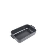 PEUGEOT - Dikdörtgen seramik fırın kabı - 22 cm x 11,3 cm x 5,1 cm - Kapasite: 0,85 L - Fransa'da üretilmiştir - Arduvaz grisi