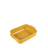 PEUGEOT - Dikdörtgen seramik fırın kabı - 25 cm x 16,8 cm x 6,2 cm - Kapasite: 1,4 L - 10 yıl garanti - Fransa'da üretilmiştir - Safran sarısı