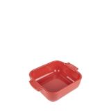 PEUGEOT - Kare seramik fırın kabı - 18 cm (saplar dahil) x 11,4 cm x 5,1 cm - Kapasite: 0,66 L - 10 yıl garanti - Fransa'da üretilmiştir - Kırmızı
