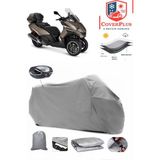 Peugeot Metropolis 400 Branda Gri Arka Çanta Uyumlu(Topcase) Motosiket Brandası Motor Örtüsü Çadır Su Geçirmez Motosiklet Kılıfı Motor Brandası,lastikli,taşıma Torbalı