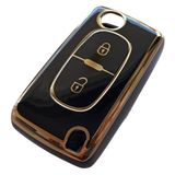 Peugeot Partner 207 307 308 407 Uyumlu Kumanda Anahtar Kılıfı Oto Anahtarlık Siyah Gold