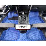 Peugeot Pejo Partner 2004-2008 Özel Mavi Renk 8d Premium Tam Kaplama Kaymaz Taban Deri Oto Paspas