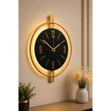 Pey Aksesuar Işıklı Orijinal Metal 40X50 CM - İskandinav Metal duvar saati 50x70 BÜYÜK BOY cm Metal Ahşap Ve Işığın Muhteşem Uyumu Duvar Saati dekoratif Meta -Yeni metal-gold-SİYAH-gold