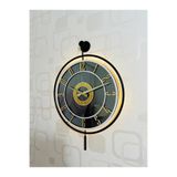 Pey Aksesuar Metal Camlı Duvar Saati 40x60 cm Işıklı Gerçek Cam Duvar Saati Modern Tasarım
