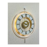 Pey Aksesuar Metal Camlı Duvar Saati 50 X 70 Cm Orta Boy Işıklı Gerçek Cam M51-beyaz-şeffaf-beyaz-gold