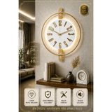 Pey Aksesuar Metal saat 40 x 50 cm Ahşap Ve Işığın Muhteşem Uyumu Duvar Saati dekoratif