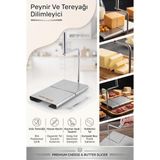 Peynir ve Tereyağı Dilimleyici | 5 Yedek Telli Tel Kesici Lüks Şarküteri Kaşar Dilimleme Stand - Çok Renkli