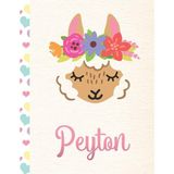 Peyton: Personalized Llama Sketchbook For Girls With Pink Name - 8.5X11 110 Pages. Doodle, Draw, Sketch, Create!