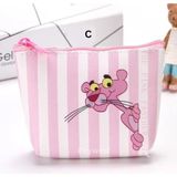 Peywest Pink Panther Kore Tarzı Mini 12Cmx10Cm Bozuk Para Cüzdanı Fermuarlı Küçük Kadın Cüzdanı - Pembe - SURPRICE