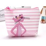 Peywest Pink Panther Kore Tarzı Mini 12Cmx10Cm Bozuk Para Cüzdanı Fermuarlı Küçük Kadın Cüzdanı - Pembe - SWEET