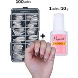 Peywest Yeni Nesil Pro Tırnak Seti (100LÜ Badem Protez Tırnak + 10 gr Fırçalı Extra Güçlü Yapıştırıcı)