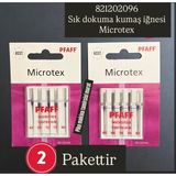 Pfaff Microtex Asst 821202096 Sık Dokuna Karışık Iğne 2 pakettir ( 10 tane iğne) - Mavi