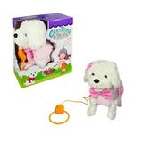 Pft-B025 Peluş Tasmalı Yürüyen Pembe Fiyonklu Köpek -Vardem