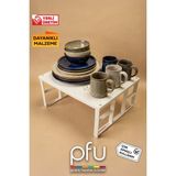 PFU Pratik Faydalı Ürünler Raf Içi Bardak Tabak Yükseltici | Dolap Içi Organizer | Büyük Raf Düzenleyici - 32 x 28 cm - Beyaz