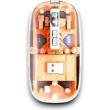 PG-9010 Kablosuz Mouse Fare Bluetooth 5.0 ve 2.4Ghz Bağlantı ile Ofis Kullanımı İçin - Turuncu - Seçenek