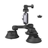 PGYTECH Hero 13/12 için CapLock üçlü vantuz tutucu, DJI Osmo 360/Action 6/Pocket 4/3 için, 1/4"-20 dişli adaptörlü, Insta360 Ace Pro 2/X5/ONE RS için aksiyon kamerası