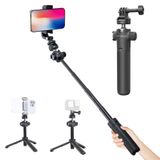 PGYTECH OSMO Action 4/3 için CapLock Uzatma Direği Tripod, Gopro Hero 12/11/10/9, OSMO Pocket 3/2, Insta ONE RS/R/X3, XiaoYi, Feiyu Aksiyon Kameraları için 1/4"-20 Dişli Adaptörlü