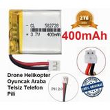 PH 2.0 400 mAh 3.7V Beyaz Soket Drone Helikopter Oyuncak Araba Telsiz Telefon Pili