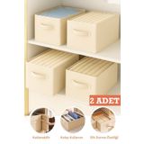 PH Prendi Home 2 Adet Dolap İçi Düzenleyici, Raf Düzenleyici, Katlanabilir Kıyafet Saklama Kutusu-45cm x 25cm x 20c
