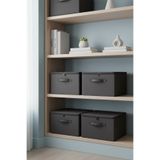 PH Prendi Home Antrasit 4'lü Set Çok Amaçlı Baza Altı ve Dolap İçi Düzenleyici Kutu Hurç 35x42x23 cm