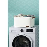 PH Prendi Home Büyük Boy Dolap Içi Çamaşır Çocuk Odası Oyuncak Düzenleyici Katlanır Saklama Sepeti 37X27X25 - 30 x 22 - Beyaz