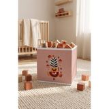 PH Prendi Home Flora Desenli Kapaksız Dolap Içi Çamaşır Oyuncak Düzenleyici Katlanır Saklama Kutusu 30x30x30