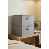PH Prendi Home Gri 2'li Set Çok Amaçlı Baza Altı ve Dolap İçi Düzenleyici Kutu Hurç 35x42x23 cm