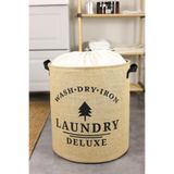 PH Prendi Home Laundry Deluxe Baskılı Fileli Jüt Katlanabilir Kıyafet Kirli Çamaşır Havlu Sepeti 37 x 40
