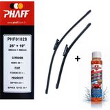 Phaff Fiat Fiorino (2007-2024) Ön Silecekleri (650MM + 480MM) ve Börfh 32 ML Konsantre Cam Suyu - Universal