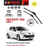 Phaff Peugeot 206 Muz Silecek Takımı 2008 Model Araca Özel Aparat