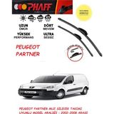 Phaff Peugeot Partner Ön Muz Silgeç Sileceği Takımı 2002 Model Araca Özel Aparat