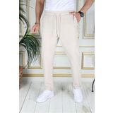 PHANTOM JEANS Erkek Bej Italyan Kesim Kaliteli Slim Fit Likralı Lastikli Bağcıklı Duble Paça Kumaş Pantolon Okul