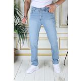 PHANTOM JEANS Erkek Buz Mavi Regular Fit Rahat Kesim Esnek Likralı Denim Jeans Şık Kot Pantolon