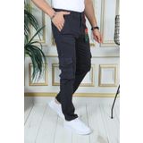 PHANTOM JEANS Erkek Füme Likralı Kargo Pantolon Esnek Gabardin/kanvas Körüklü Cep Komando Kargo Cep Şık Pantolon