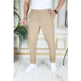 PHANTOM JEANS Erkek Hardal Italyan Kesim Esnek Slim Fit Likralı Lastikli Duble Paça Kumaş Pantolon Okul