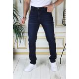 PHANTOM JEANS Erkek Koyu Mavi Renk Regular Fit Rahat Kesim Esnek Likralı Denim Jeans Şık Kot Pantolon - 38