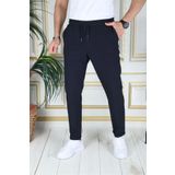 PHANTOM JEANS Erkek Lacivert Italyan Kesim Esnek Slim Fit Likralı Lastikli Duble Paça Kumaş Pantolon Okul