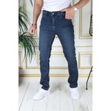 PHANTOM JEANS Erkek Paslı Mavi Regular Fit Rahat Kesim Esnek Likralı Denim Jeans Şık Kot Pantolon - Tint Mavi - 34