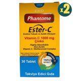 Phantome Ester-C Vitamin C 1000 mg Çinko Vitamin D 30 Tablet 2 Adet