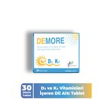 PHARMALEAF İLAÇ VE KOZMETİK Demore 30 Dilaltı Tablet D3 K2 Vitamin - D Vitamini K2 Vitamini - D3 K2 İçeren Takviye Edici Gıda