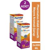 Pharmaton Kiddi Growth Kalsiyum Vitamin D İyot İçeren Takviye Edici Gıda Meyve Aromalı Şurup 200 Ml 2Adet