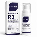 Pharmoi RetinoSkin R3 Balance Cream 30 ml | Triple Retinoid Anti-Aging Face Cream | Retinol, HPR, Bakuchiol, Niacinamide & Hyaluronic Acid | Fine Lines & Wrinkles