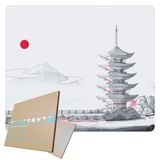 PhaseByte Pagoda Falls Extended Gaming Mouse Pad - Dikişli Kenarlı Kaymaz Büyük Fare Altlığı, Pürüzsüz Mikro-Fiber Bilgisayar Masası Matı, Elde Yıkanabilir Oyun Fare Altlığı - 320x270x4 mm