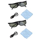 Phefop 2 Paket Dlp Link 3D Gözlük 144Hz Ev Ve Sinema İçin Hafif 3D Aktif Shutter Gözlük