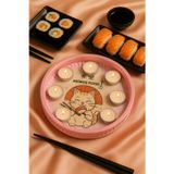 Phellos Pembe Kedi Ve Sushi Figürlü Dekoratif Mumluk, Takı Tabağı, Obje,