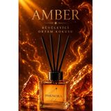 PHENORA Amber Çubuklu Oda Kokusu Ev ve Ofis Için Ortam Kokusu Cam Şişe 100ML