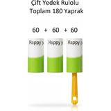 PHENORA Çift Yedekli Güçlü Tüy Toplama Rulosu 180 Yaprak Tüy Toplayıcı - Beyaz